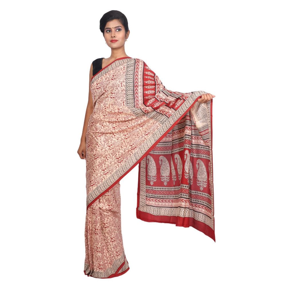 HANDLOOM MULBERRY SILK SAREE WITH BLOUSE (SKU - 3H0204120422 SAREE- 220) view 2