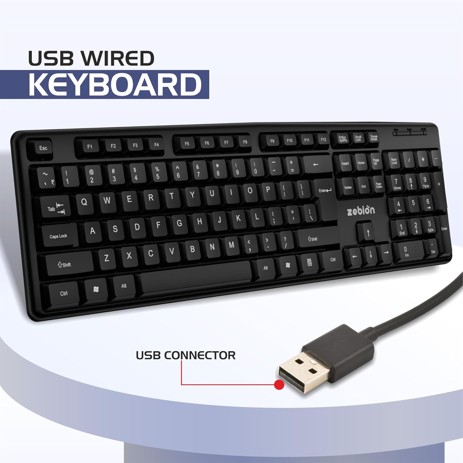 Zebion K500 USB Keyboard - Black view 2