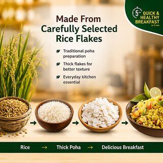 Pansari Poha, 400g | Ready to Cook Chiwda, Traditional Indian Breakfast view 2