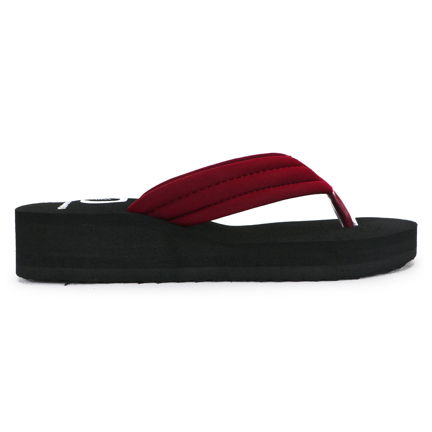 Dhamasa Stylish Black & Maroon Flip-Flops for Ultimate Comfort view 2
