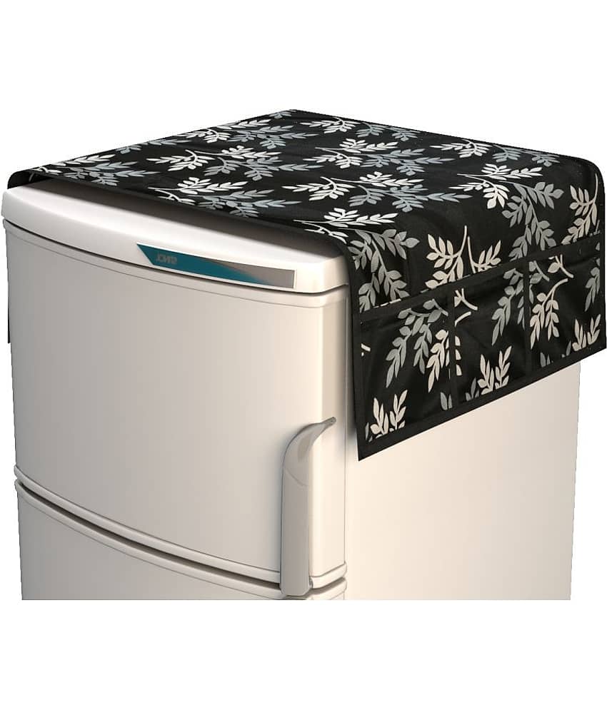 Fabolic Polyester Nature Fridge Mat & Cover ( 97 53 ) Pack of 6 - Black view 2
