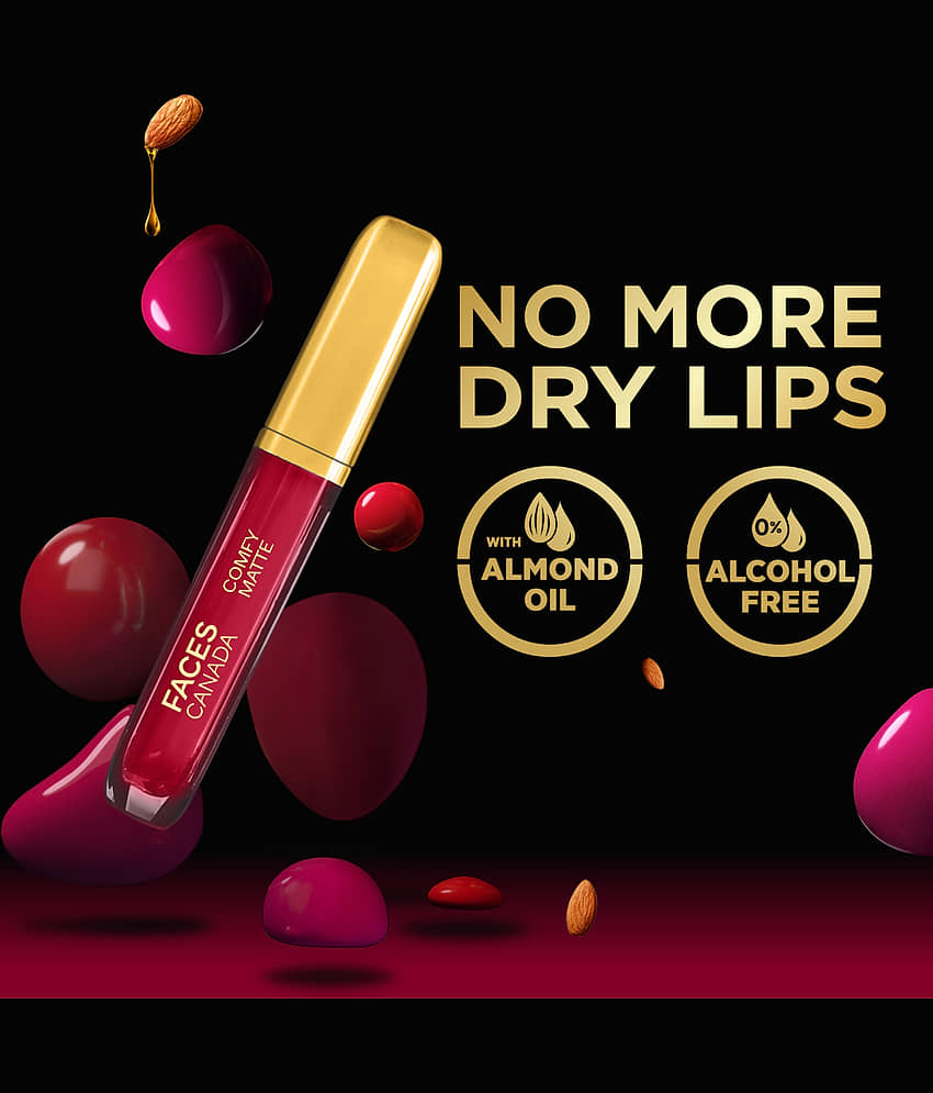 FACES CANADA Comfy Matte Liquid Lipstick - Any Day Now 04, 3 ml , 10HR Stay view 2