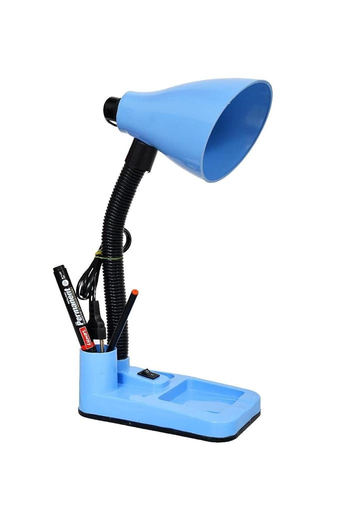 SPARKWORLD Multi-Function Gooseneck Desk Lamp with Pen Holder & Organizer Tray Blue Finish | Size: 15x 30 cm view 2