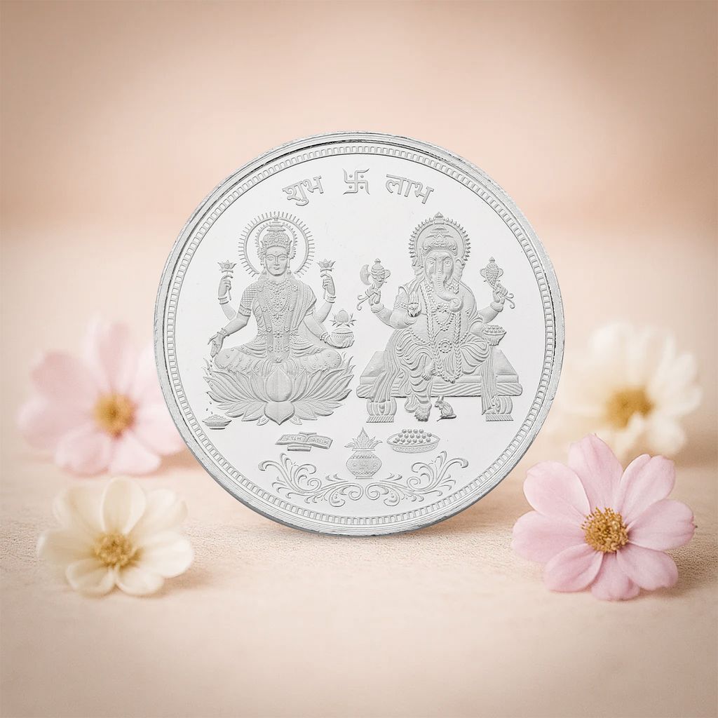 20g Fine Silver 999 Lakshmi Ganesh Coin | Shubh Labh Engraved Pure Silver Coin | Diwali Pooja & Gifting view 2