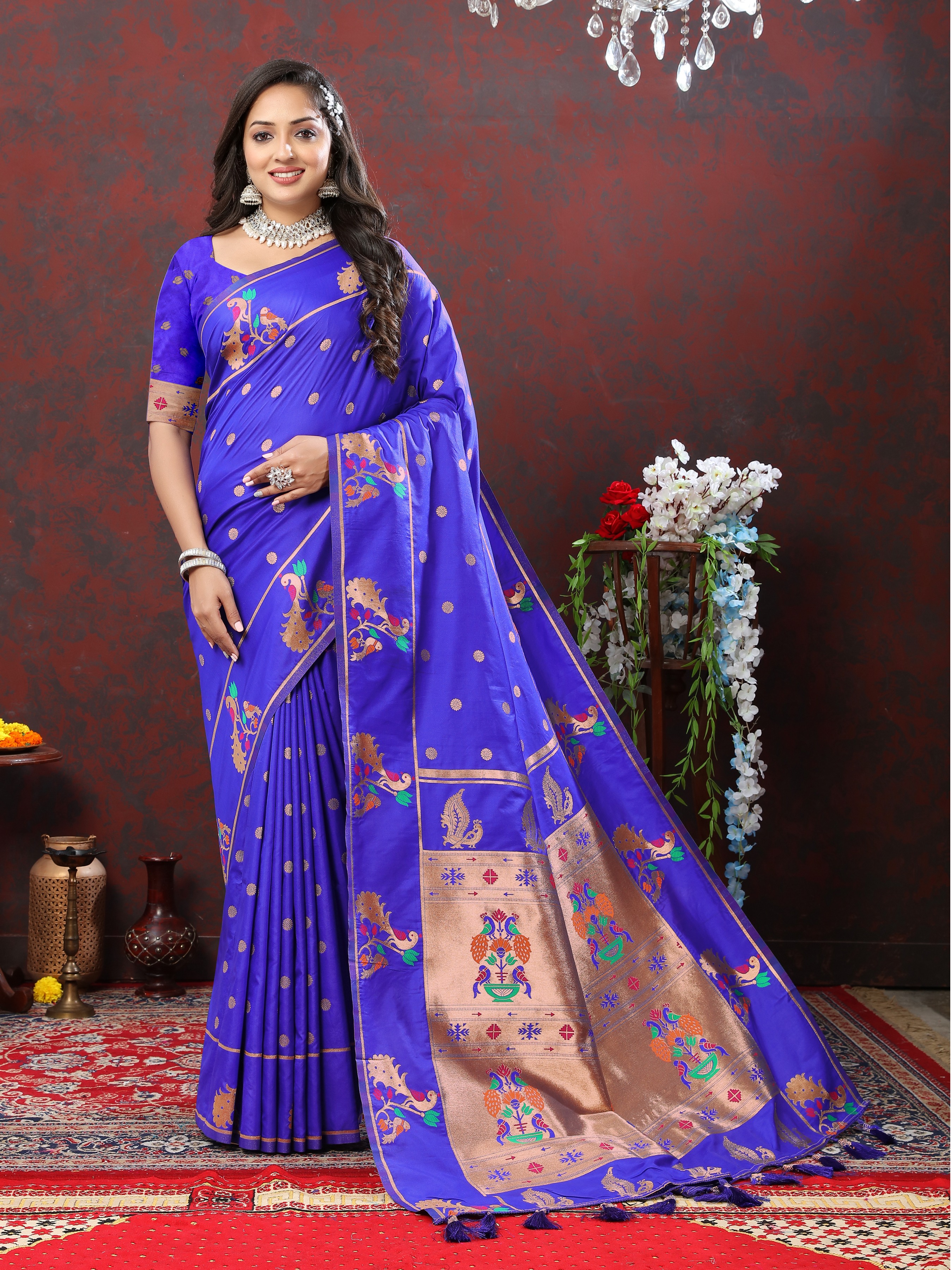 Soft Pethani silk saree with Copper zari weawi... view 2