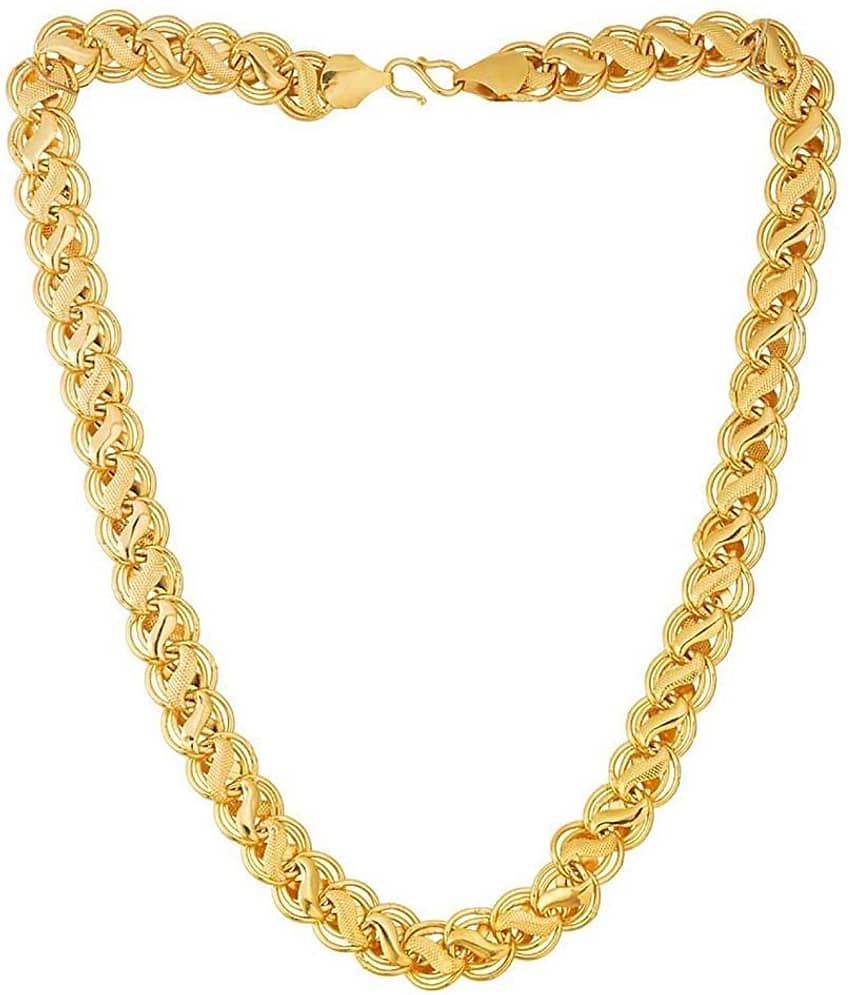 H M PRODUCT GOLD PLATED LIVES DESIGN NECKLACE CHAIN FOR MEN OR BOY view 2
