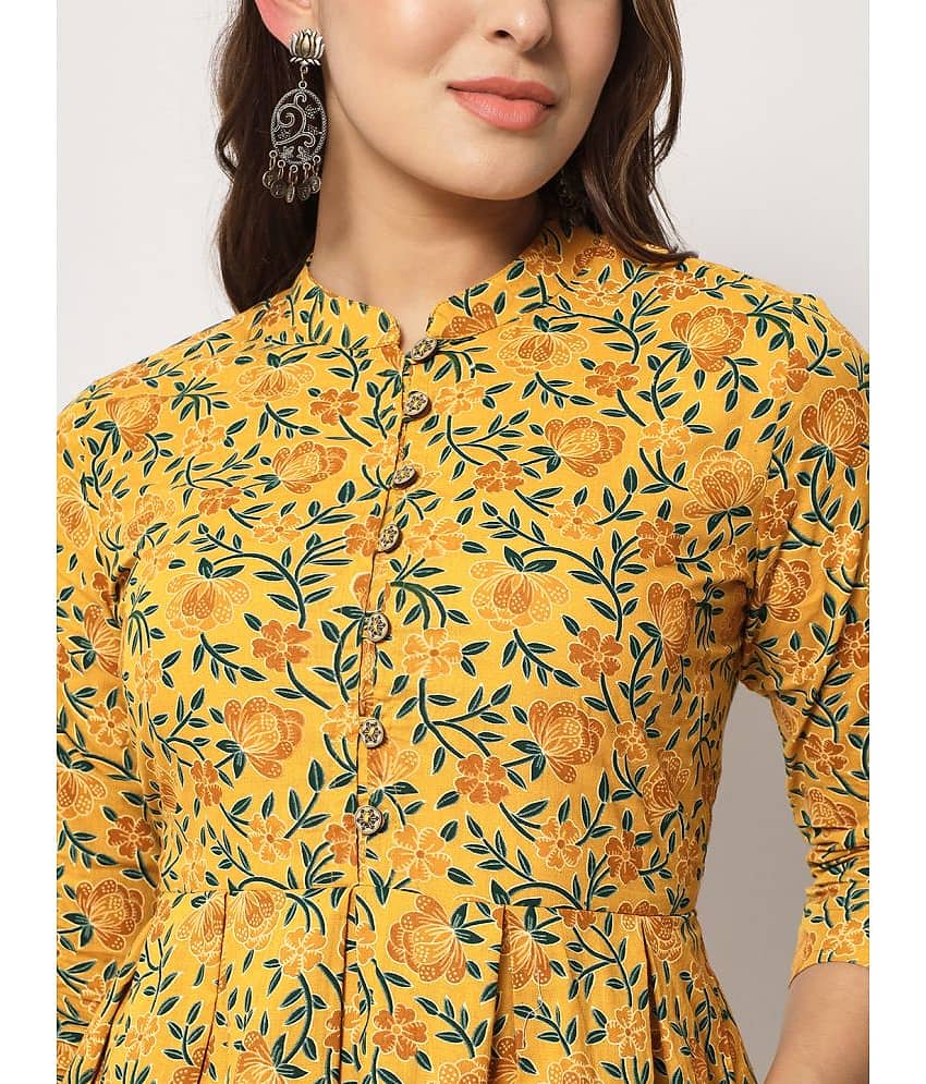 Kbz Women's Cotton Peplum Top ( Yellow ) view 2