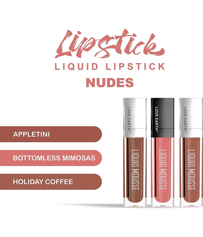 LOVE EARTH Coral Matte Non Sticky Liquid Lipstick ( Pack of 1 ) view 2