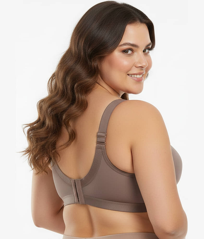 Elina Pack of 1 Cotton Non Padded Minimizer Bra For Women ( Brown ) view 2