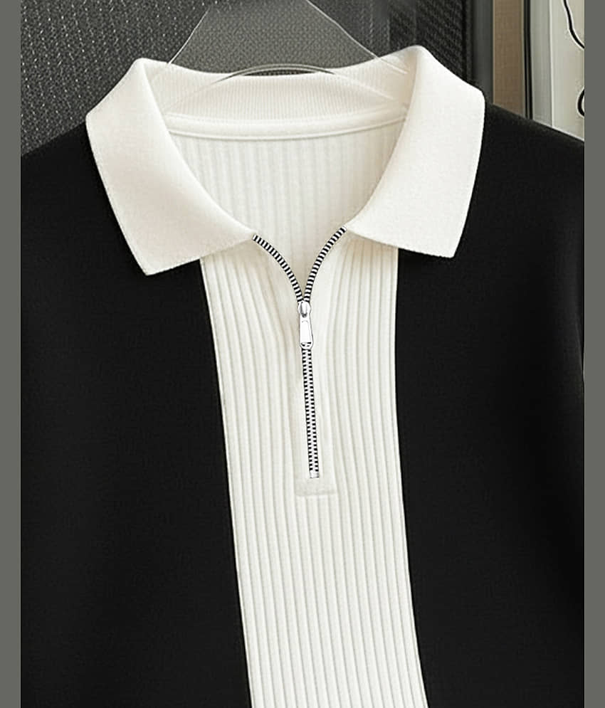 AOOSH Men Cotton Blend Regular Fit Striped Polo T Shirt ( Cream ) view 2