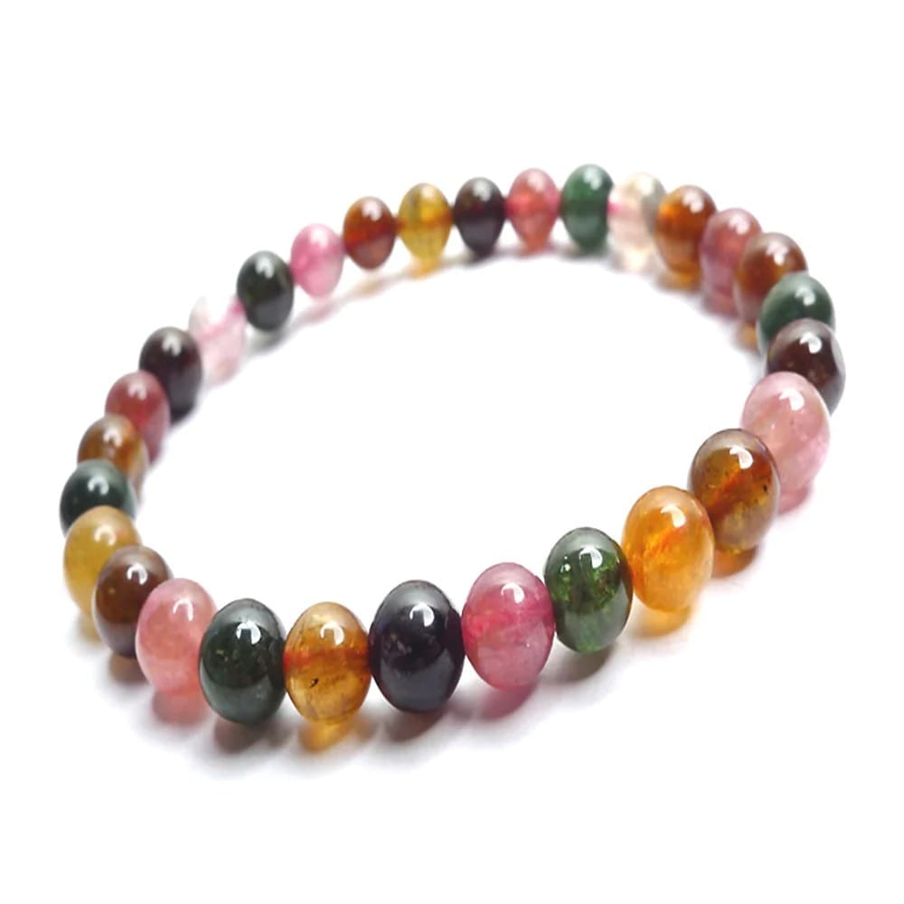 Ekdant Multicolor Tourmaline Bracelet Crystal Healing Bracelet Gemstone Jewellery Beaded Stone Bracelet for Men & Women, Bead Size 10 mm view 2