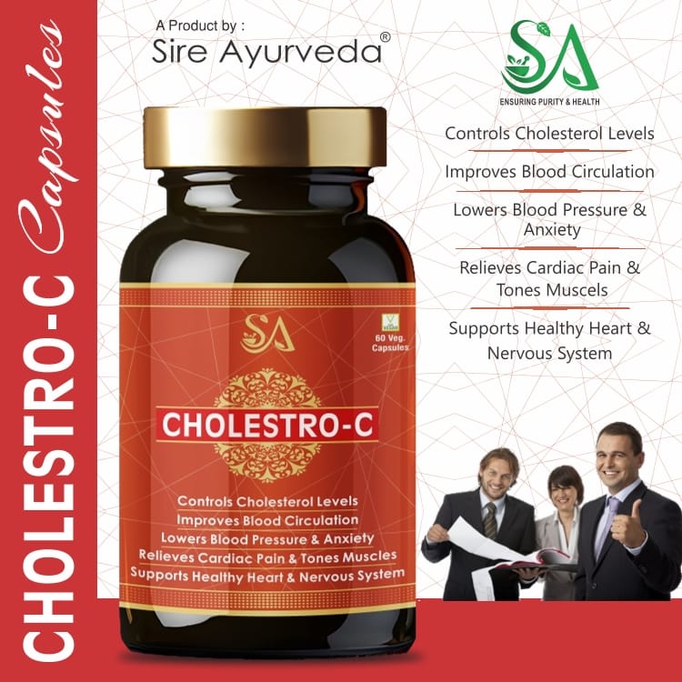 CHOLESTRO-C (Ayurvedic Supplements For Helps Blood Cholesterol & Sugar Level, A Powerful Blend Of Natural Ingredients Extra Strength Formula) view 2