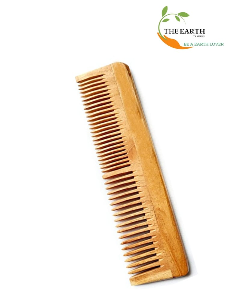 The Earth Trading Neem Comb Regular Teeth | Anti Hair Fall | Detangle | Organic | Pure & Natural | Pure Kacchi Neem Wood Comb view 2