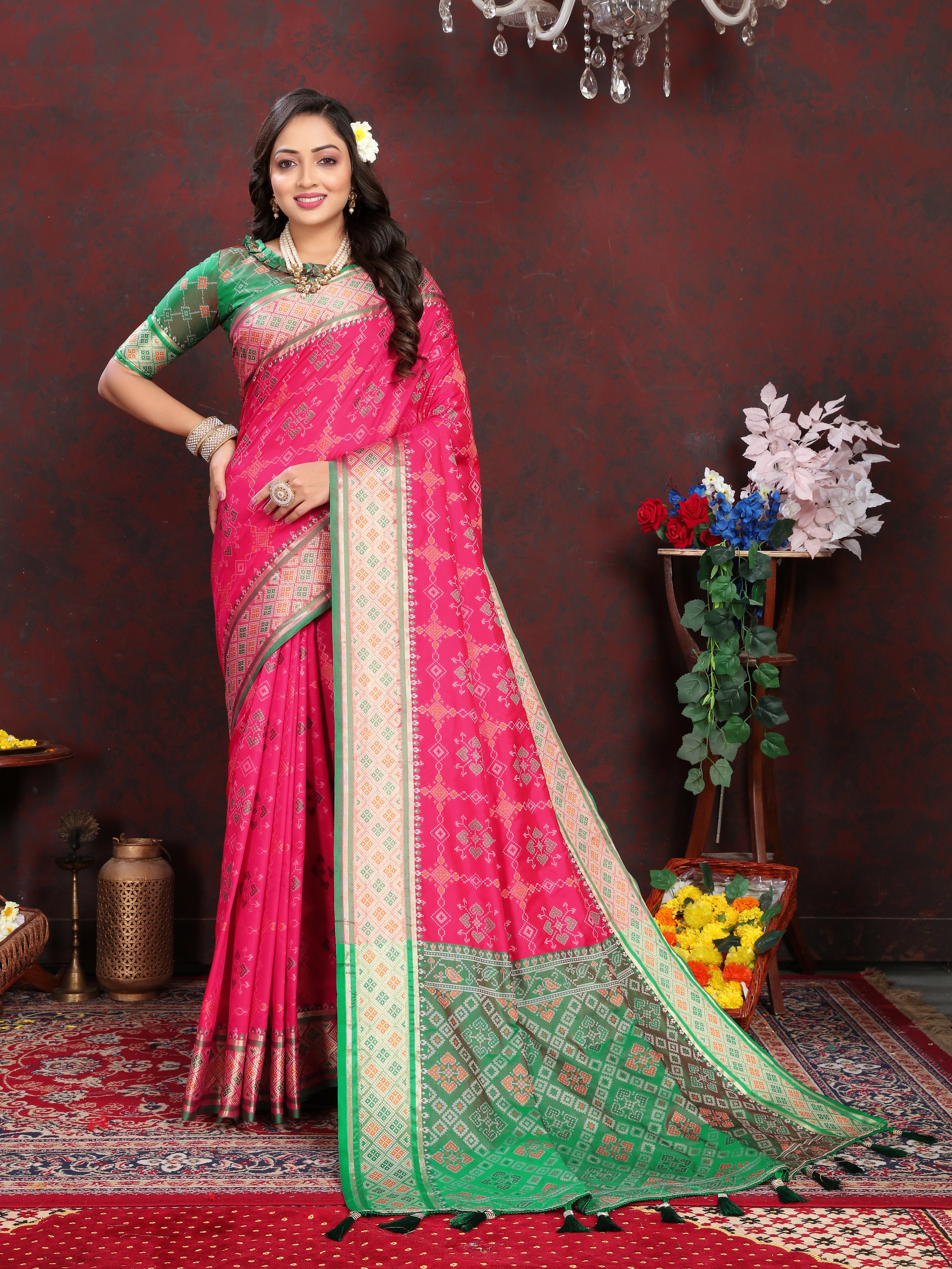 Soft Patola silk saree with Meenakari zari weaw... view 2