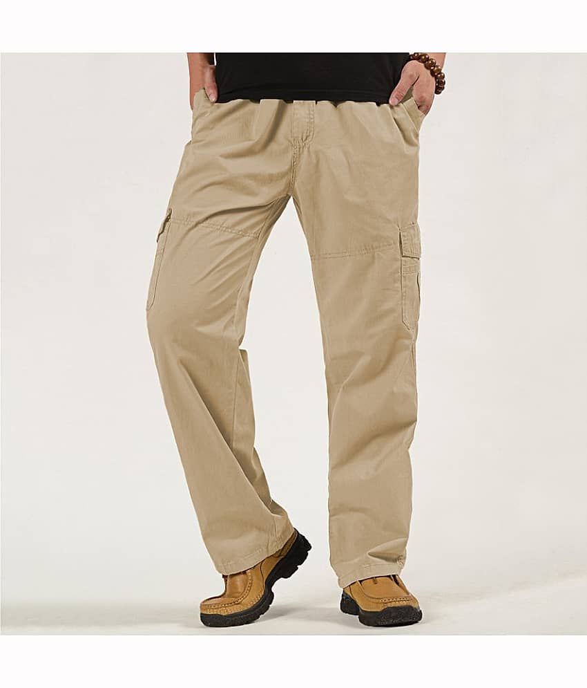 MULTIWA Beige Cotton Blend Men's Trackpants ( Pack of 1 ) view 2