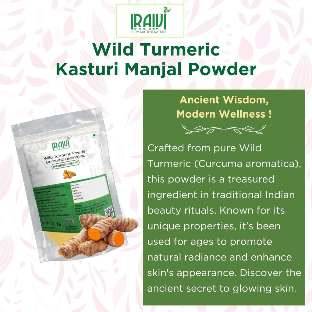 IRAIVI Premium Wild Turmeric Powder-200g | Kasturi Manjal |Kasturi Haldi| Kasthuri Pasupu | 100% Pure Natural Skin Enhancer | Promotes Radiance, Even Tone & Clear Complexion | Chemical-Free Beauty view 2