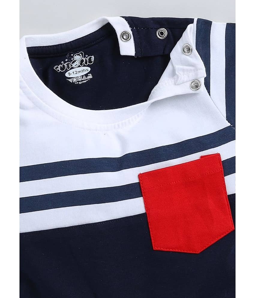 CUTOPIES Pack of 1 Unisex for Baby Cotton Blend T-Shirt & Shorts ( Navy ) view 2