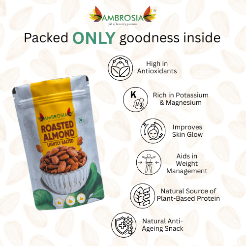 Ambrosia California Salted & Roasted Almonds 200g view 2