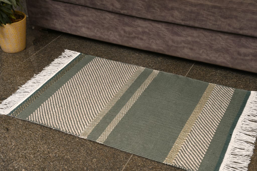 Unik Handwoven Rugs - Green view 2