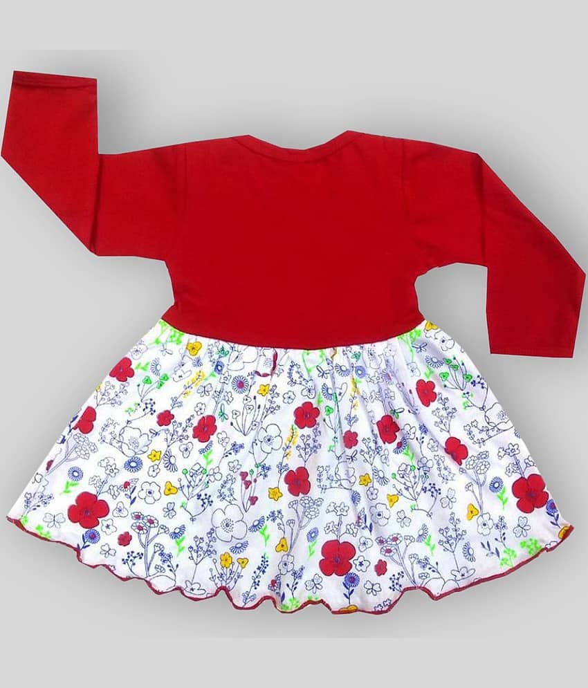 INFANT Baby Girls 100% Cotton Frocks ( Red ) view 2