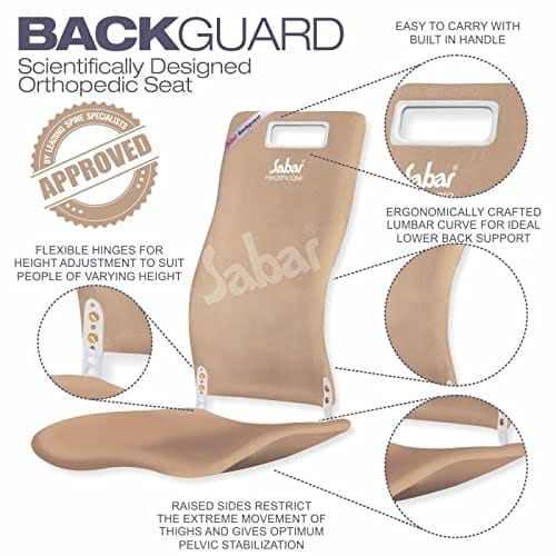 Sabar Orthopaedic Lumbar Back Support Add-on for Office Chair & Car Seat BACKGUARD 3090 XC | Adjustable Backrest with Pelvic Stabilization (Maroon) view 2