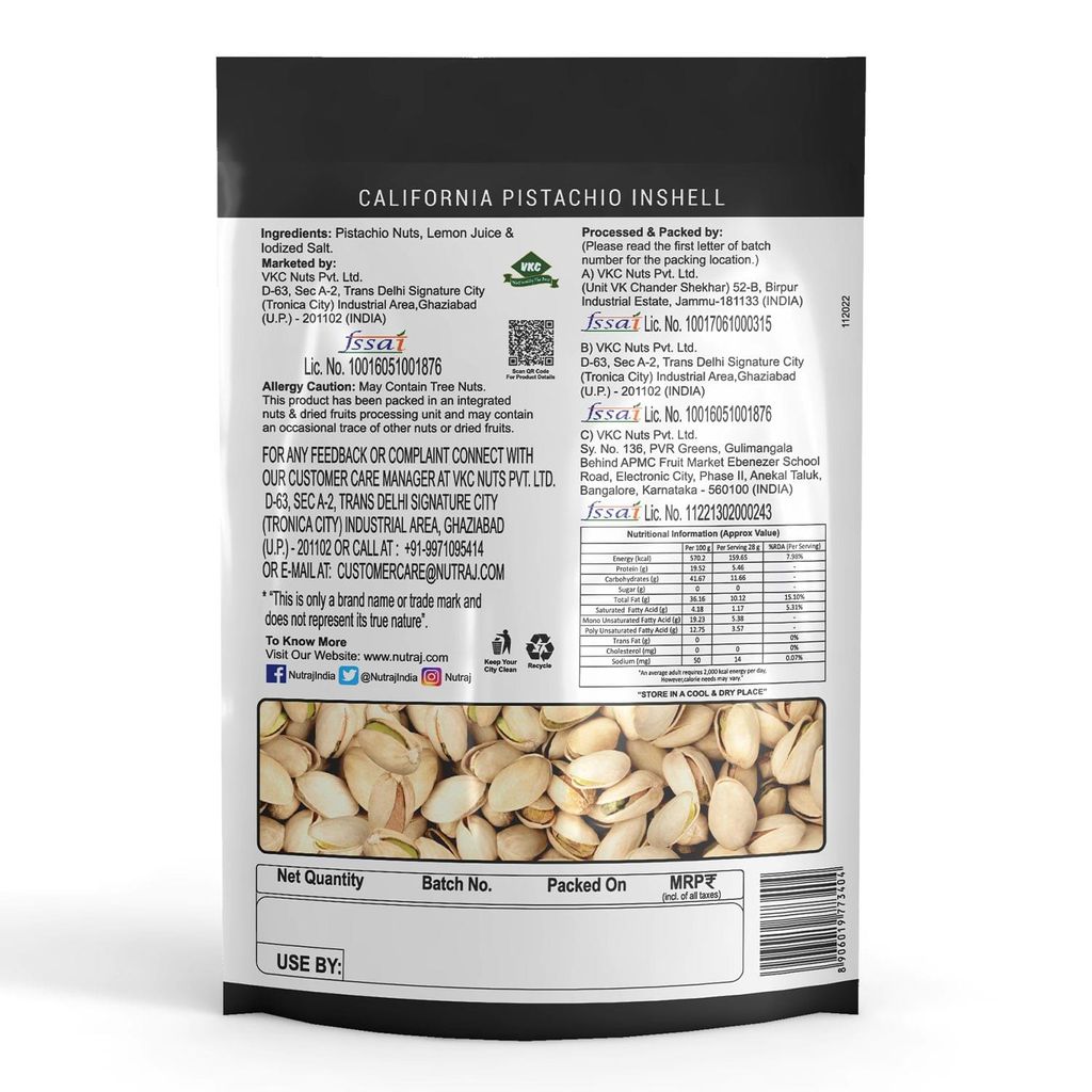 Nutraj California Roasted Salted Pistachios 500g (250g X 2) view 2