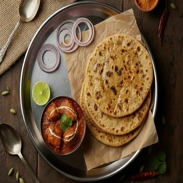 Desi Ghee Paratha With Chicken Masala [2 Chicken Pieces]