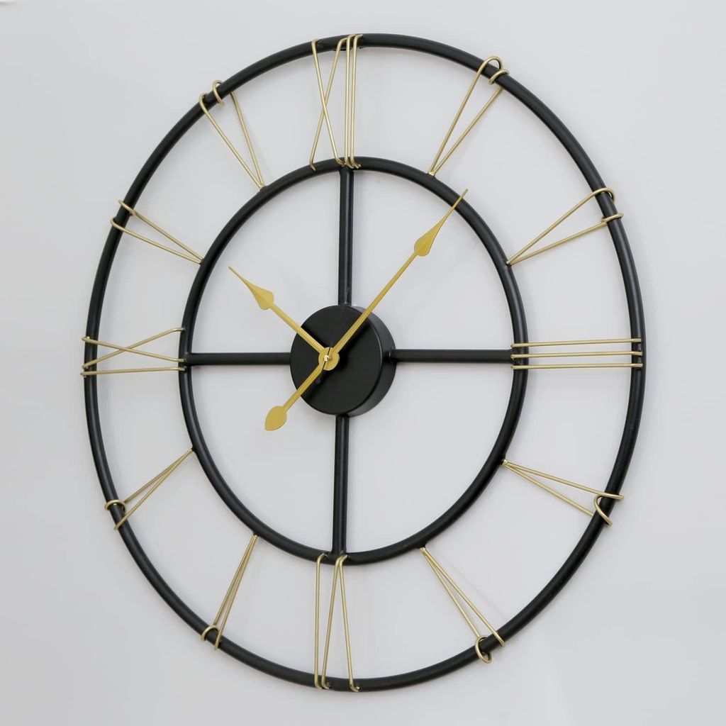 LIGHT ANGLE Metal Designer New Roman Number Heavy Metal Morden Wall Clock for Living Room,Office (R-N-Clock) view 2