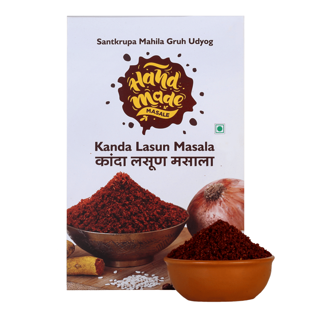 Handmade Masale Onion Garlic Masala / Kanda Lasun Masala Powder for Cooking - 100% Natural and Authentic Indian Spices view 2
