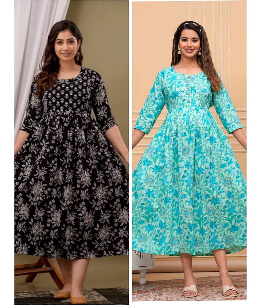 Nevisha Style Multi Color Cotton Maternity Kurta Pack of 2
