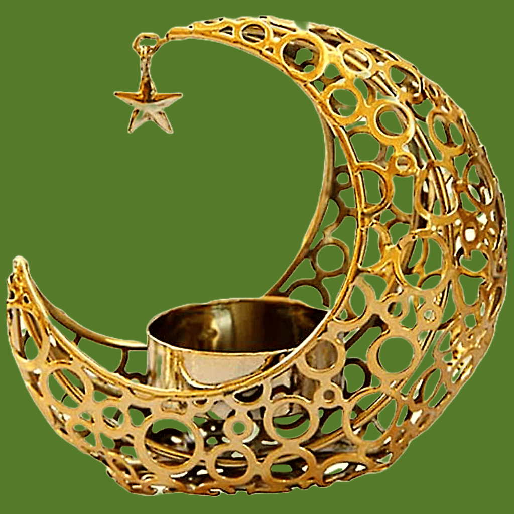 Metal Moon Shape Tealight Holder for Home and Office Decor | Diwali Diya Candle Holder| Decorative Items for Home Living Room view 2