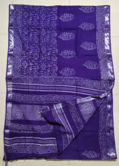 Cotton Linen saree with blouse