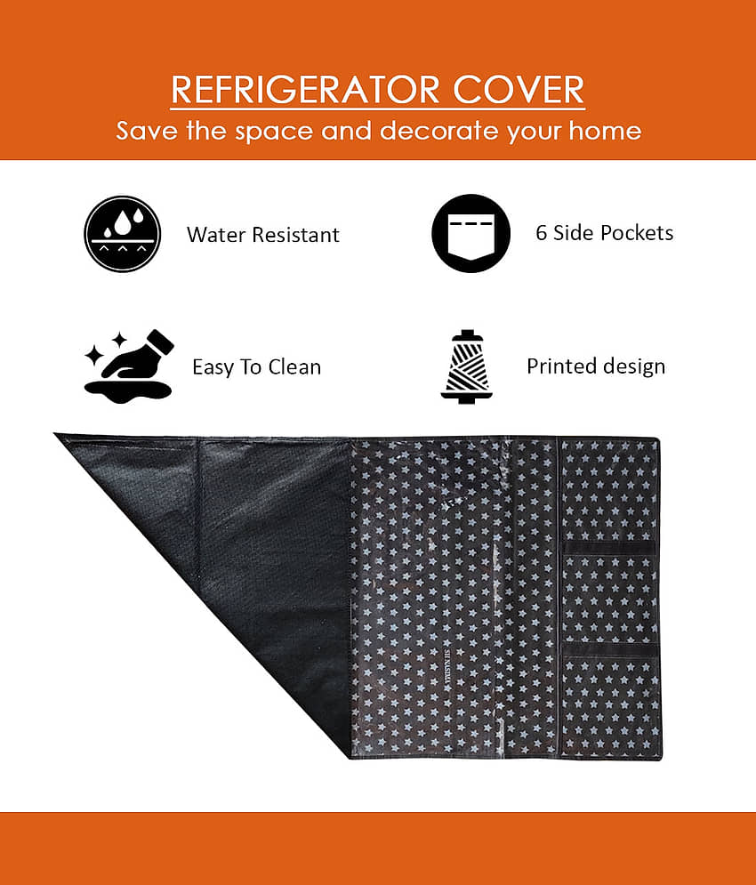 Waterproof Refrigerator Fridge Top Cover with 6 Utility Pockets Star Print view 2