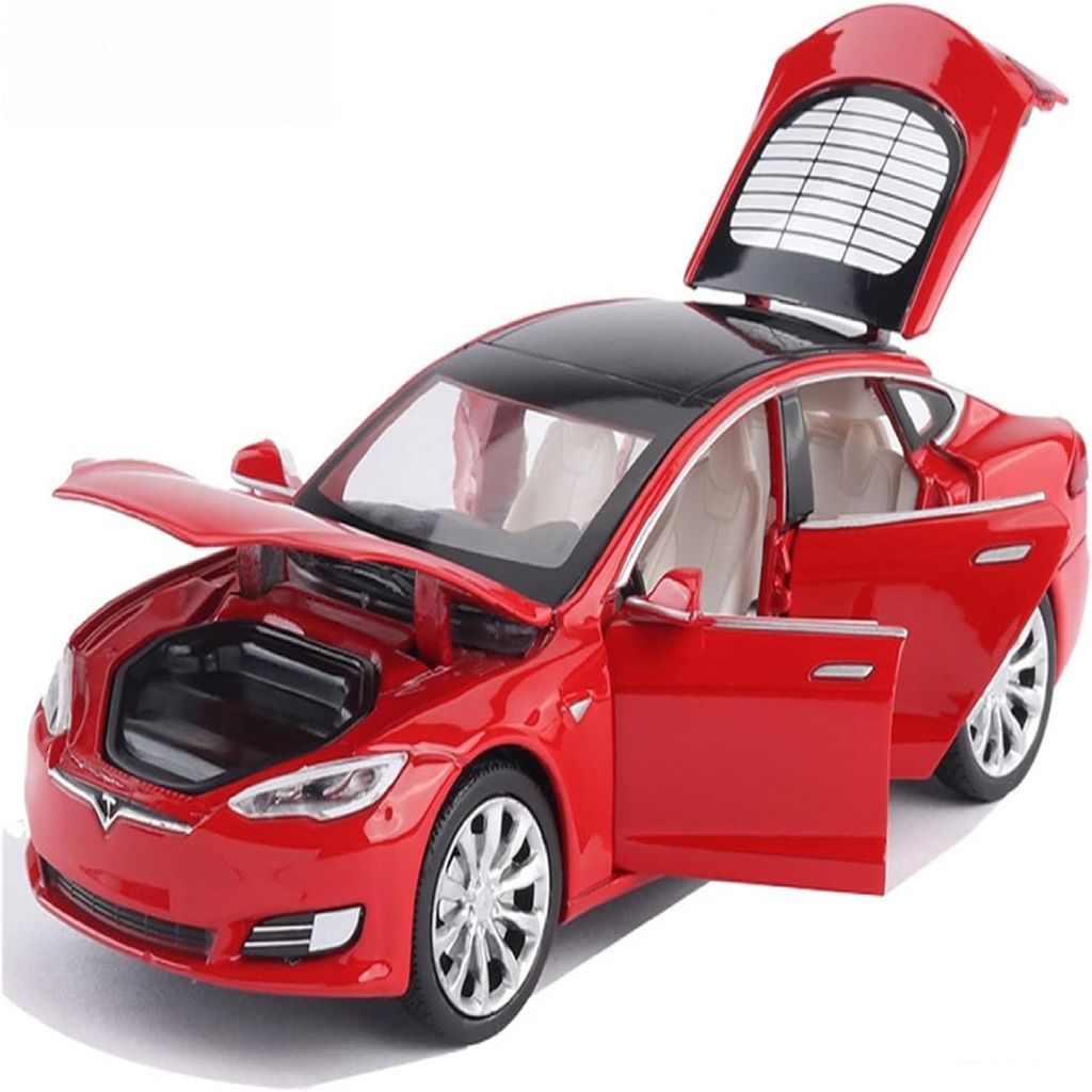 KTRS ENTERPRISE 1/32 For Tesla For Model S For P100D Alloy Die-Cast Model Toy Car 6 Door Sound Light Pull Back Boy Toy Vehicle view 2