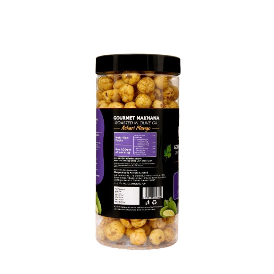 GOURMET MAKHANA ROASTED IN OLIVE OIL - ACHARI MANGO - 65 gm view 2