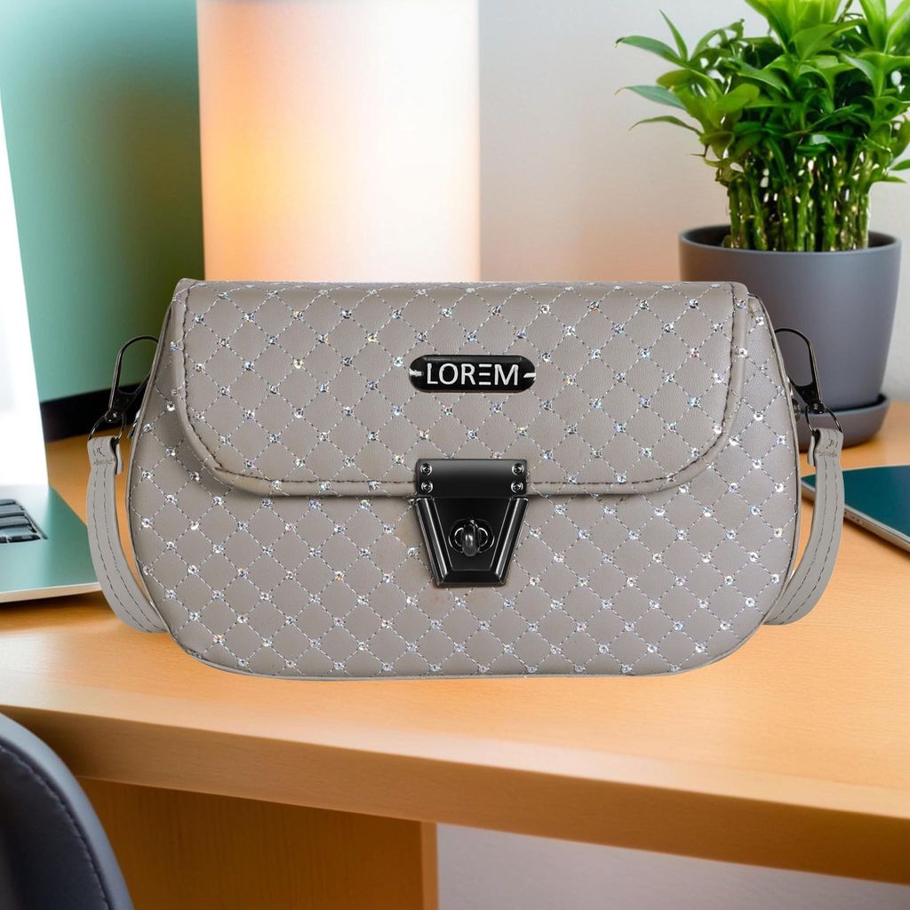 LOREM Faux Leather Handbag for Women � Turnlock Closure, Adjustable Shoulder Strap, Stylish & Compact, 1.35L Capacity view 2