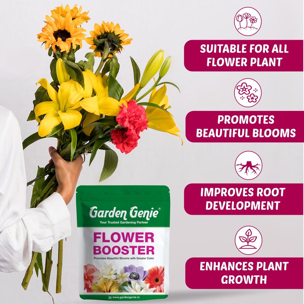 Garden Genie Flower Booster for Flowering Plants 830g | Essential Organic Growth Fertilizer for All Flower Plants, Powder view 2