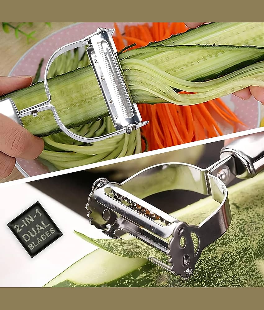 Bhavyta Silver Stainless Steel Vegetable Peeler ( Pack of 1 ) view 2