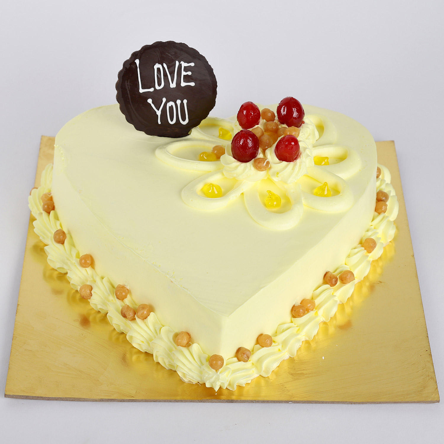 Heart Shaped Butterscotch Cake Half Kg view 2
