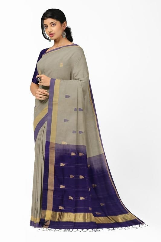 APCO Handloom - Women's Rahajmundry Pure Cotton Handloom Saree (Grey) view 2