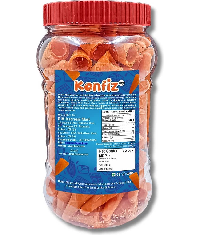 KONFIZ - Mini Cone Wafer Wafer ice cream cone,90 pc, 200 gm, Pack of 1 view 2