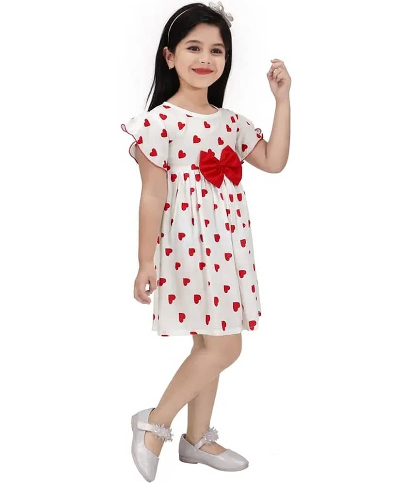 CUTEVIBE Pack of 1 Baby Girls Rayon Dress ( White ) view 2