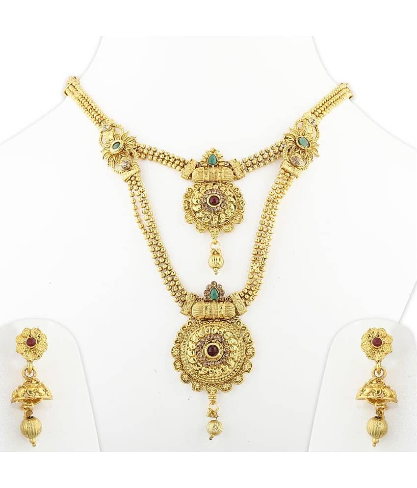 Silver Shine Alloy Golden Contemporary Contemporary/Fashion Antique Necklaces Set view 2