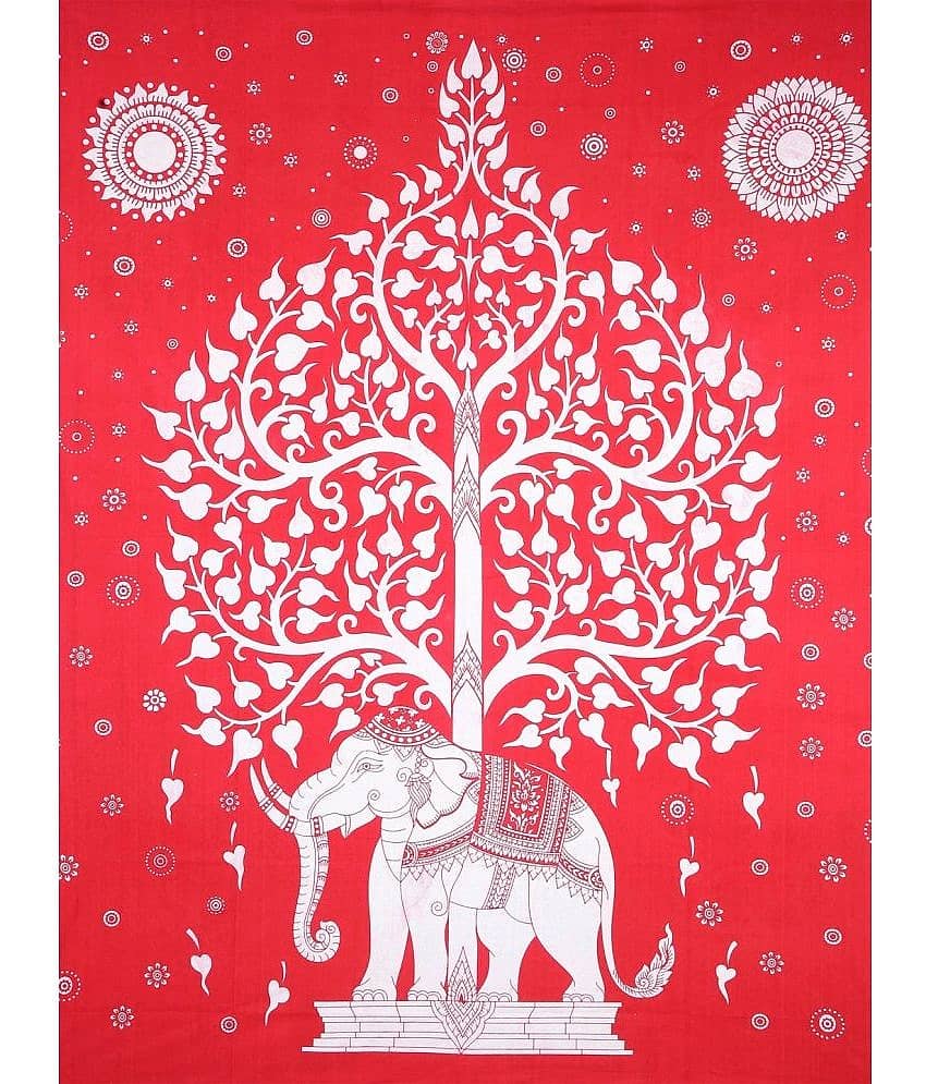 Uniqchoice Cotton 1 Double Bedsheet with 2 Pillow Covers ( Red ) view 2