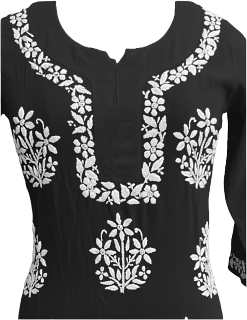 Black Gala Booti Purple ChikanKari Kurta view 2