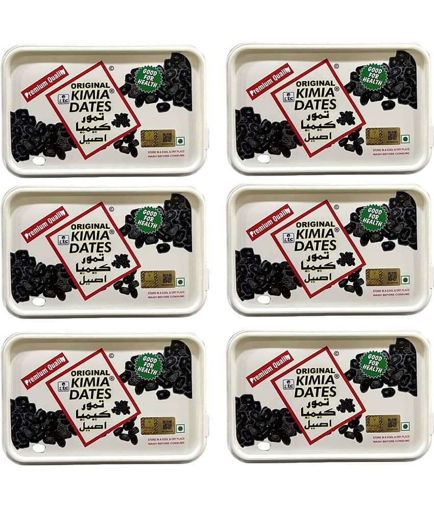 Kimia Dates Original Mazafati Dates Juicy & Delicious Khajoor Rich In Fibre 400 gm (Pack of 6)