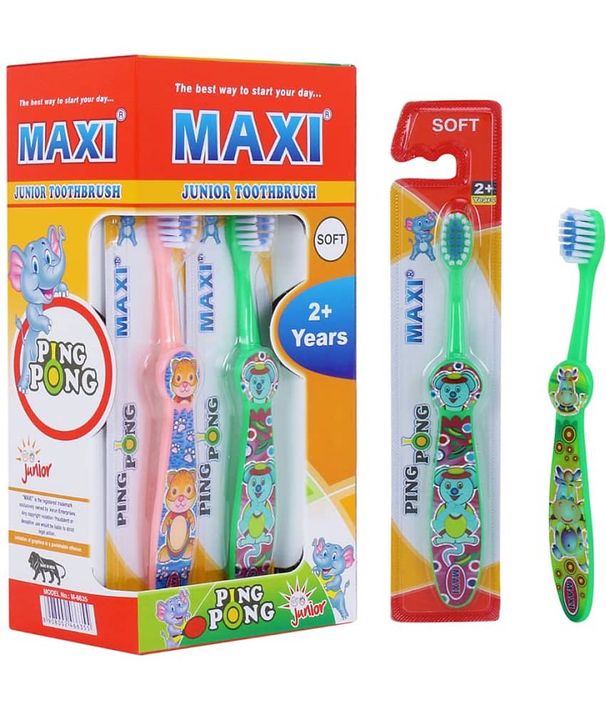 Maxi Ping Pong Junior Soft Toothbrush(Pack Of 12)