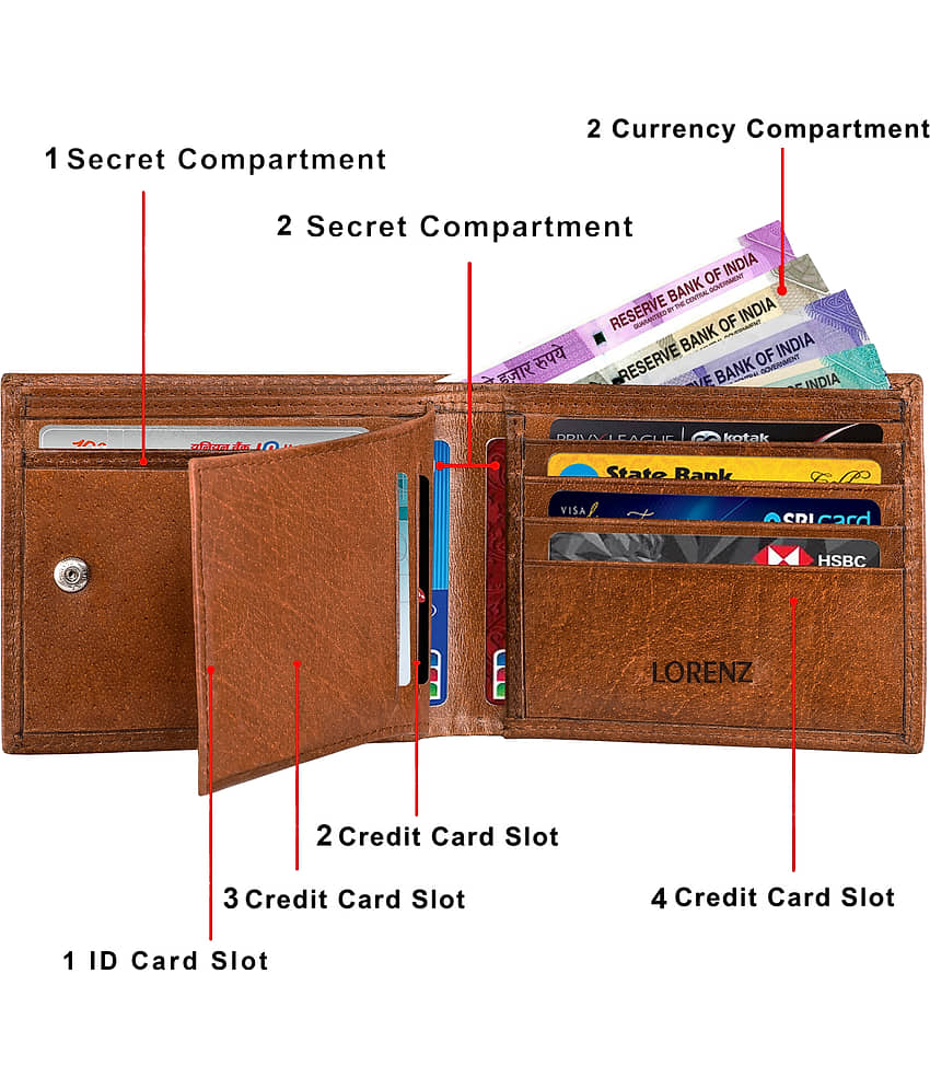 Lorenz Blue 100% Leather Men's RFID Wallet ( Pack of 1 ) view 2