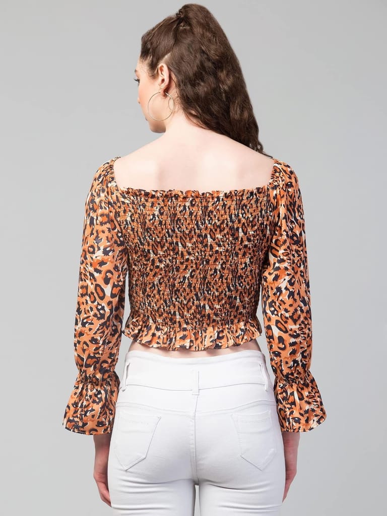 Kulfi Classy Animal Print Crop top for Women view 2