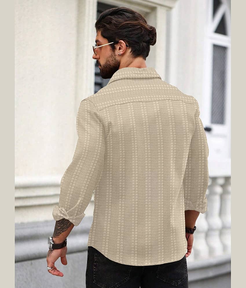 Nofilter Poly Cotton Regular Fit Self Design Full Sleeves Men's Casual Shirt - Grey ( Pack of 1 ) view 2